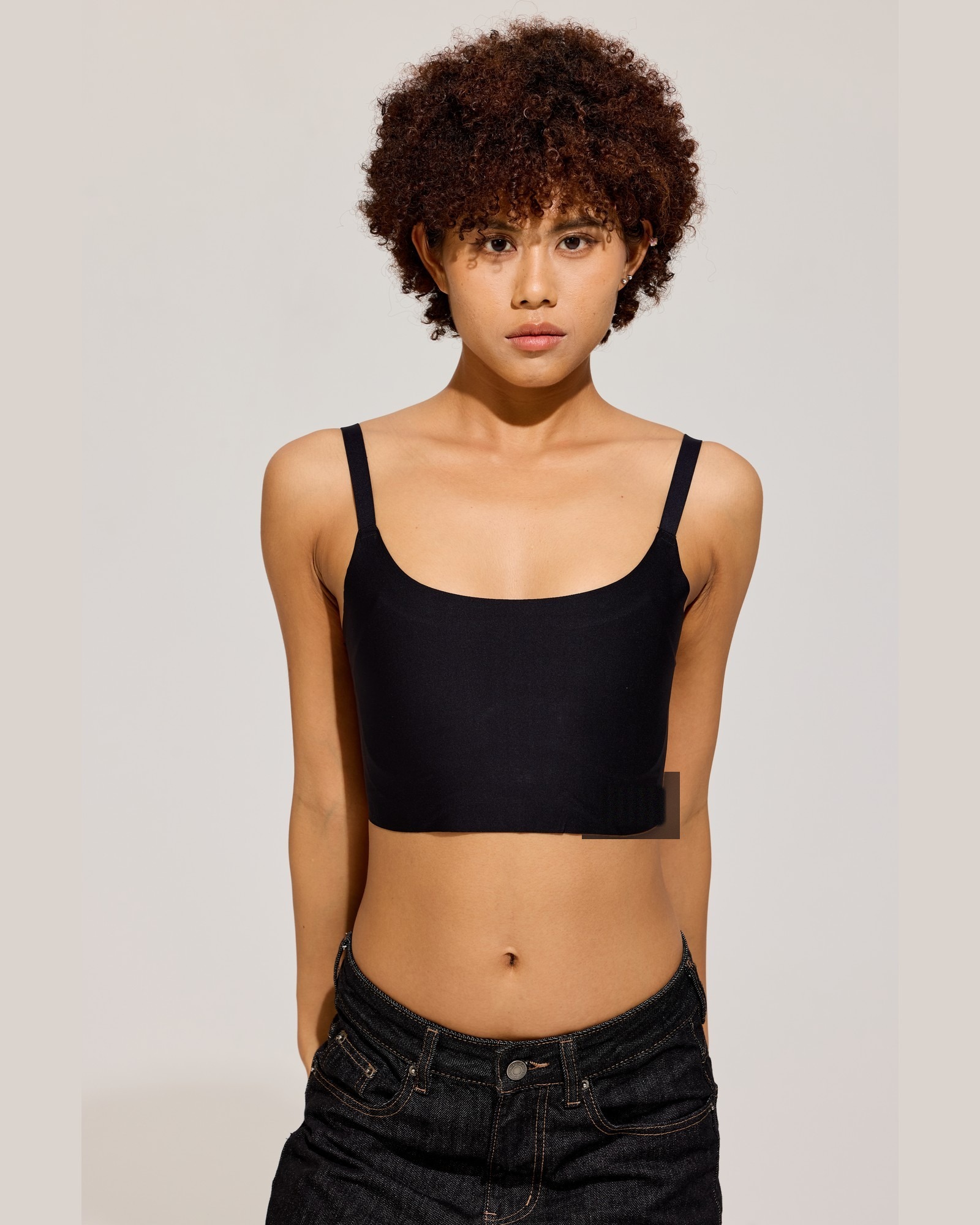 Adjustable Strap Cami Binder in Black front view