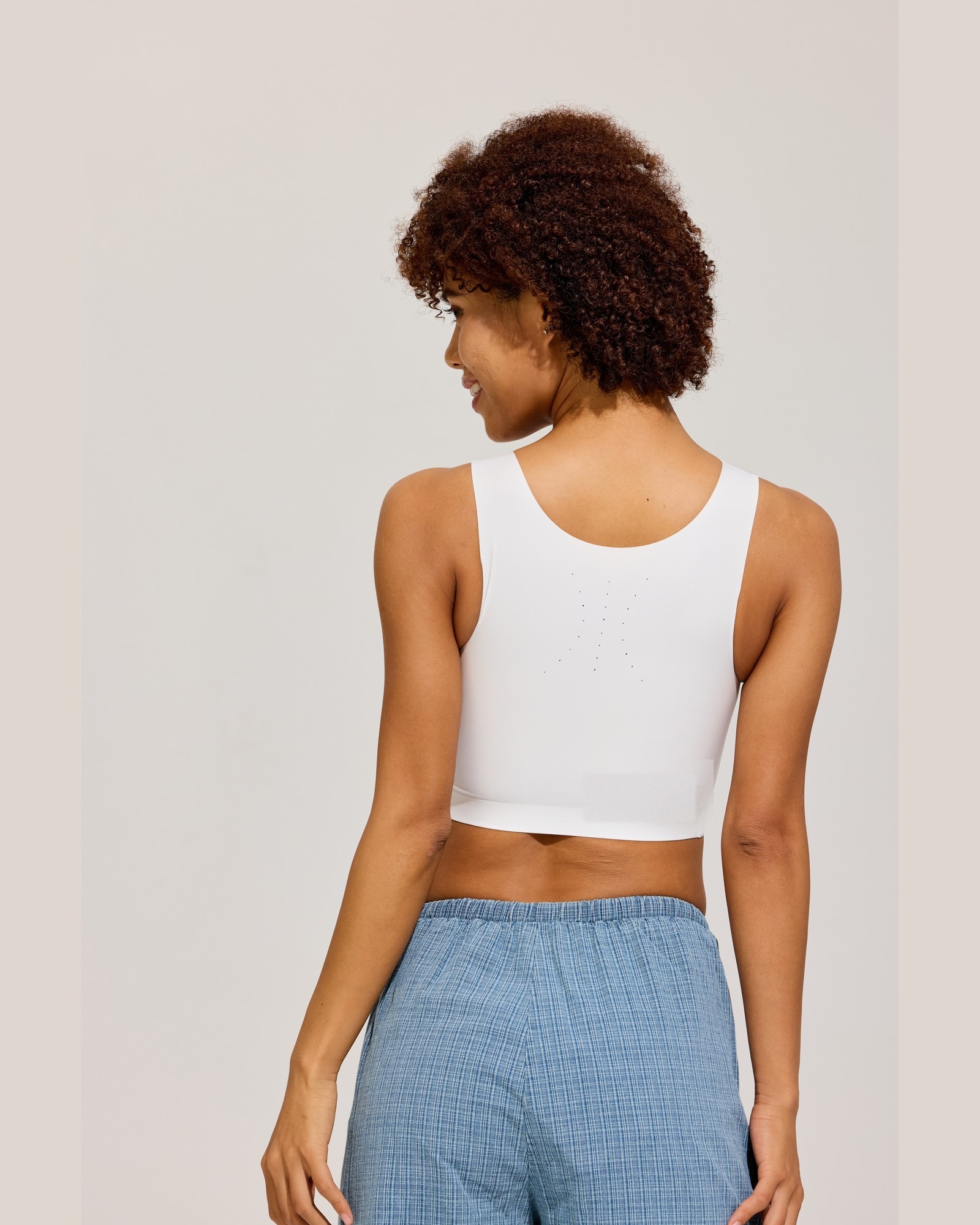 Soft Crop Binder Tank in White back view