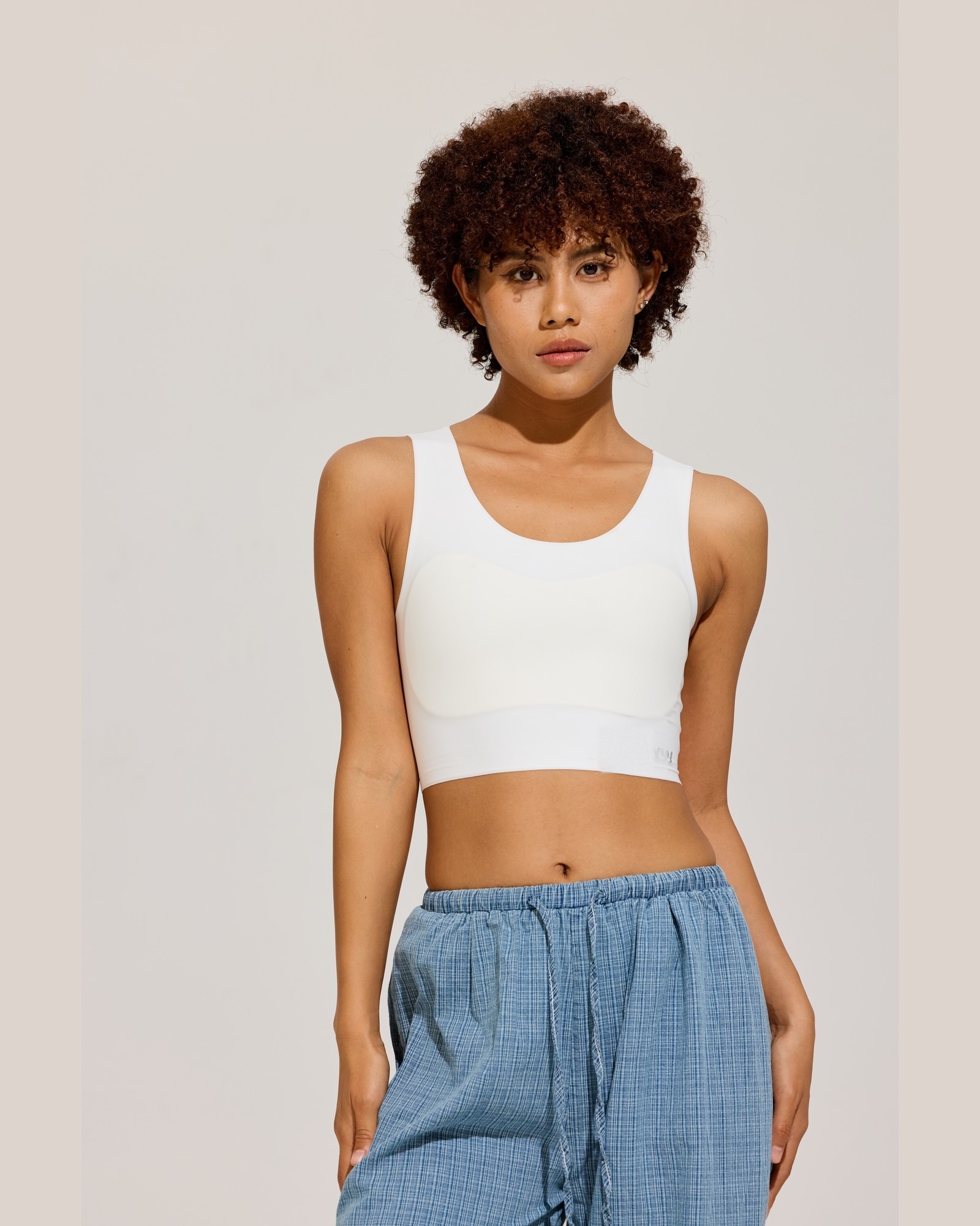Soft Crop Binder Tank in White front view