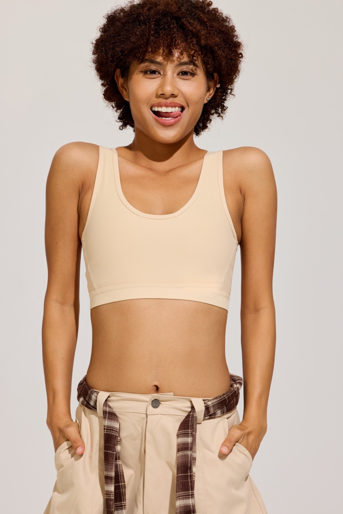 Open-Back Binder Tank in Warm Ivory front view