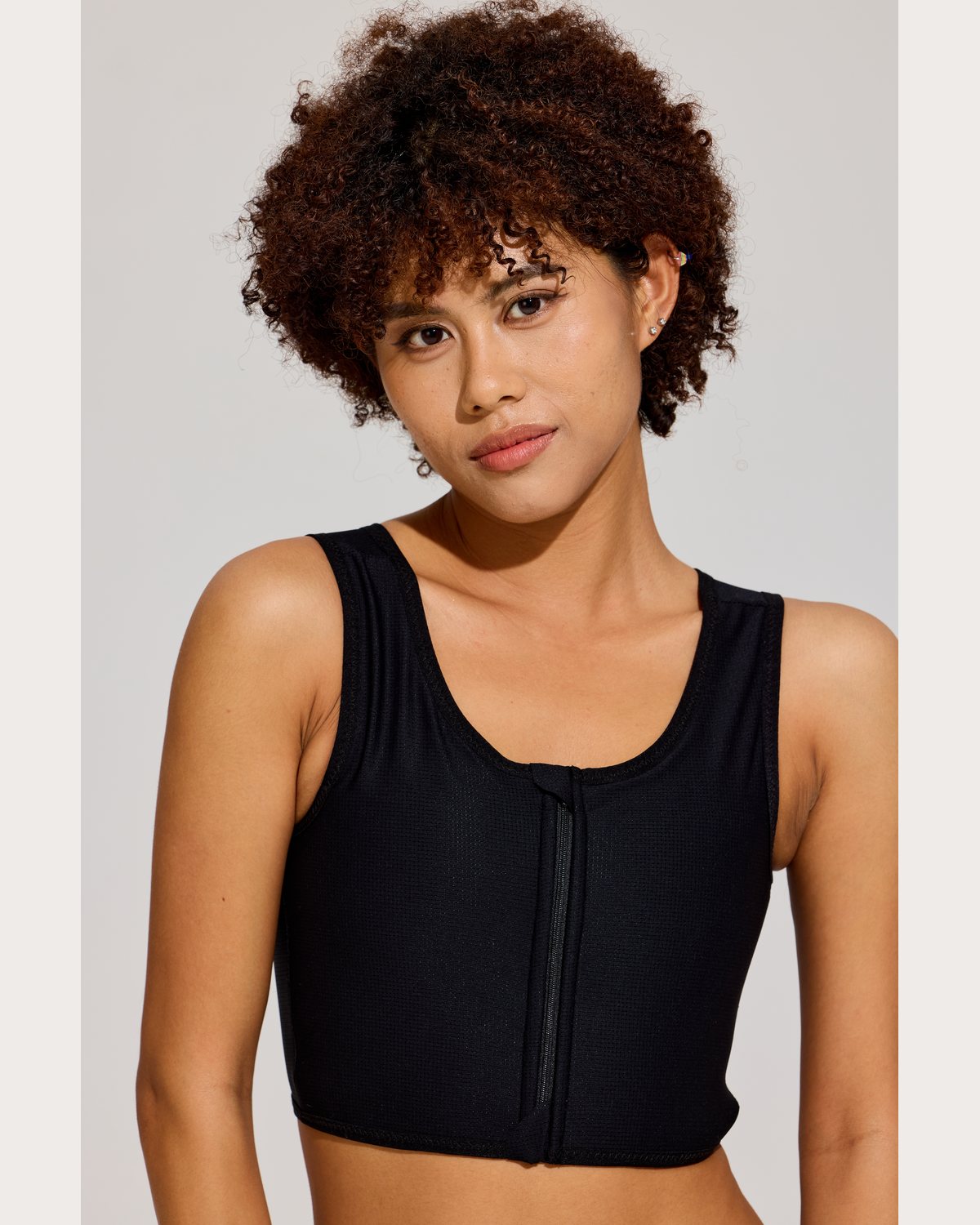 Front Zip Crop Binder Front zip detail