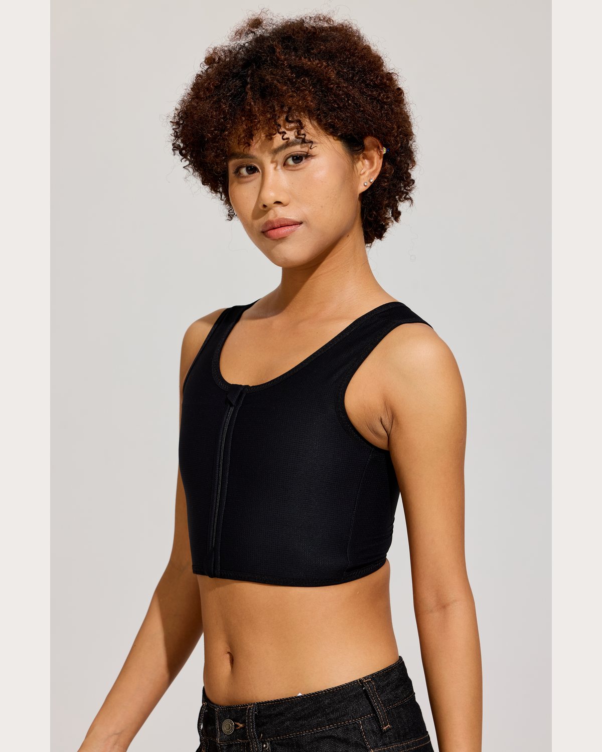 Front Zip Crop Binder Side profile