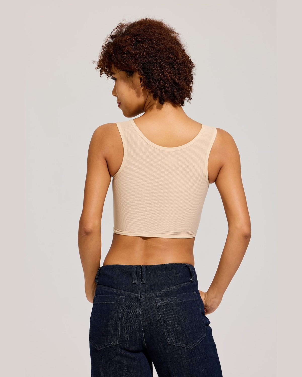 Soft Crop Binder Tank in Sand back view