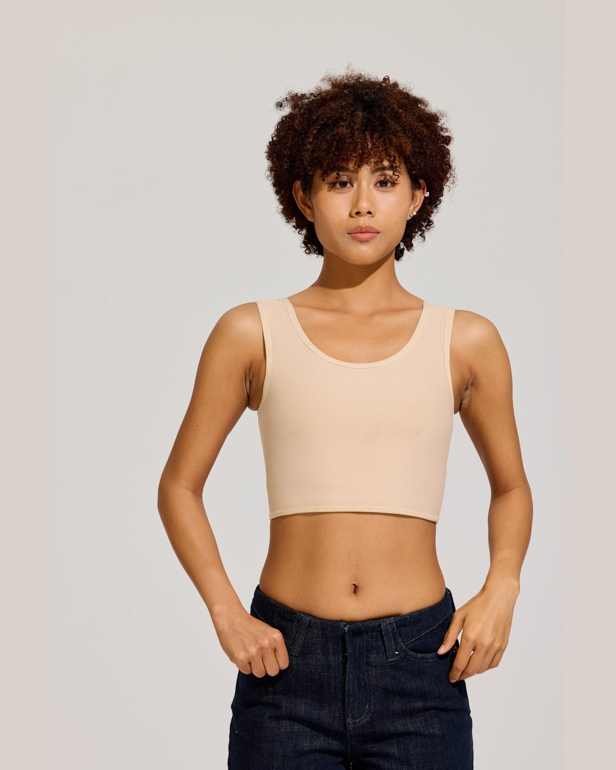 Soft Crop Binder Tank in Sand front view