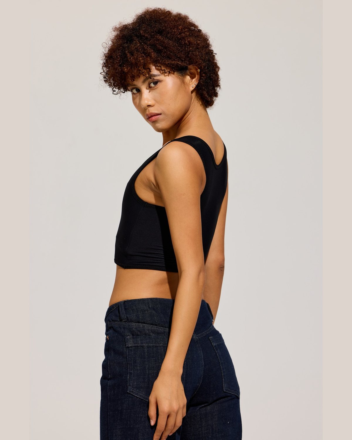 Wide Strap Crop Binder Tank Side profile